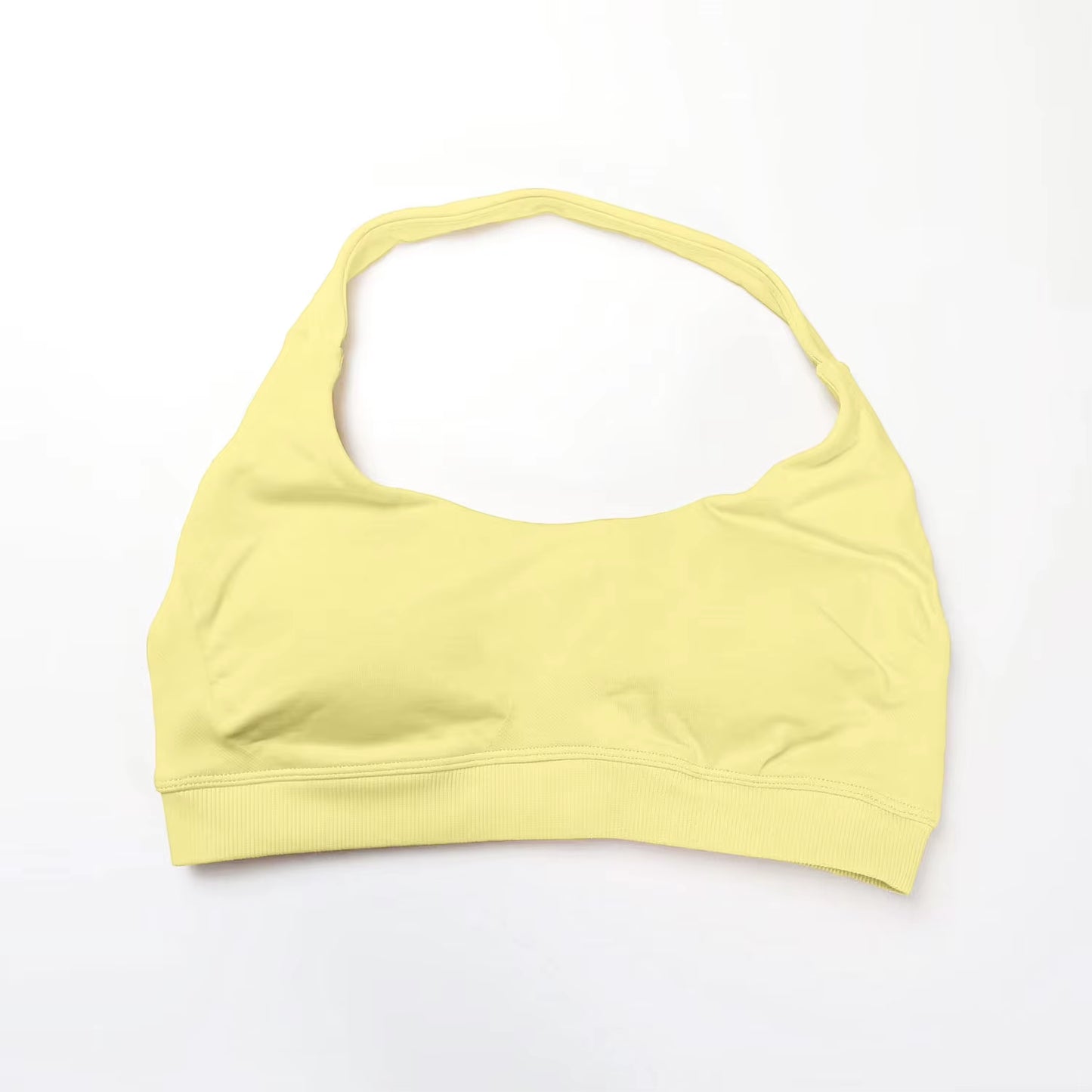 High Support Seamless Halter Sports Bra for Women - Open Back Design for Gym, Yoga, and Fitness Activities