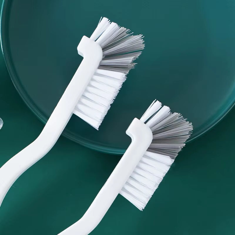 Japanese Style Long Handle Sink Brush with Elbow Design for Efficient Crevice Cleaning and Wall Hanging Storage