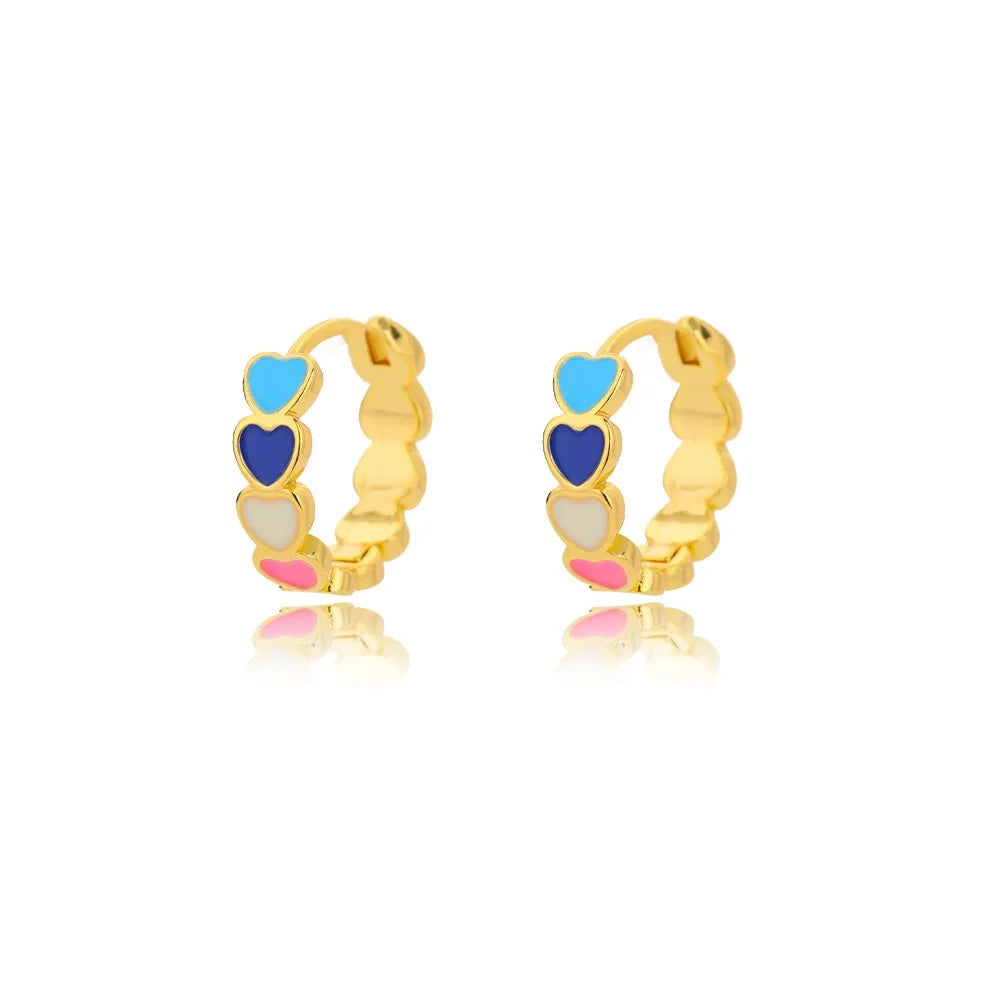 Hollow Zircon Heart Earrings for Women in Gold-Plated Stainless Steel - Elegant Wedding Couple Jewelry Gift with Free Shipping