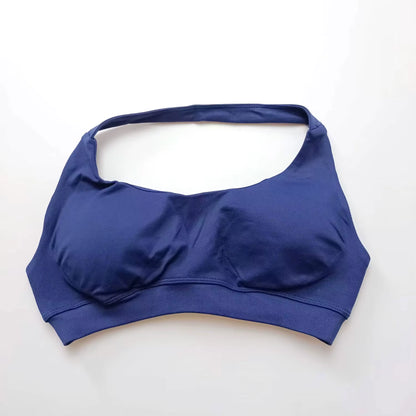 High Support Seamless Halter Sports Bra for Women - Open Back Design for Gym, Yoga, and Fitness Activities