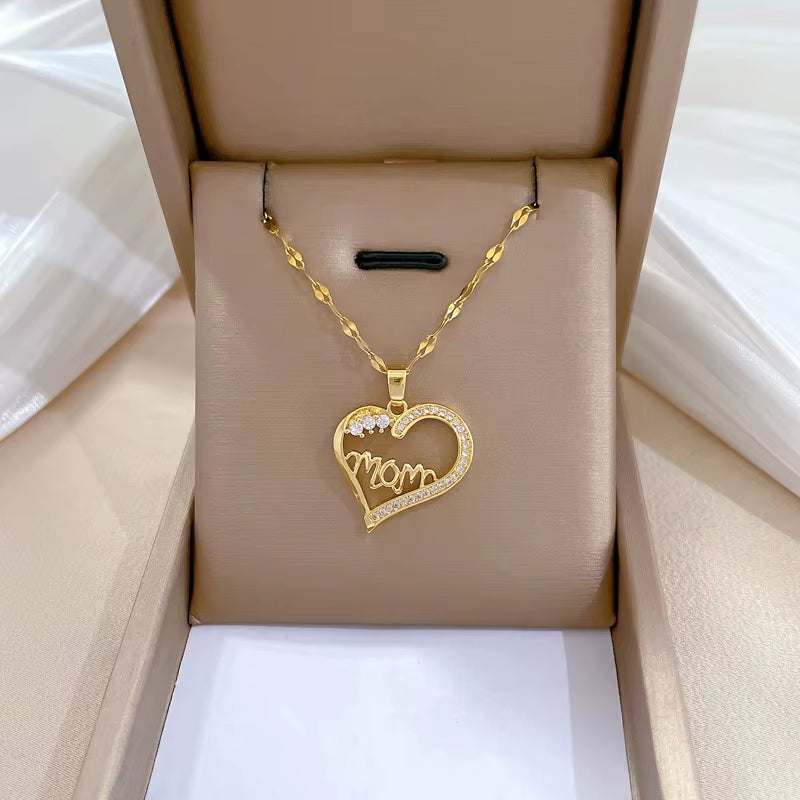 Elegant Gold-Plated Stainless Steel Heart Necklace with Zirconia for Women and Girls - Ideal for Parties, Birthdays, and Everyday Wear