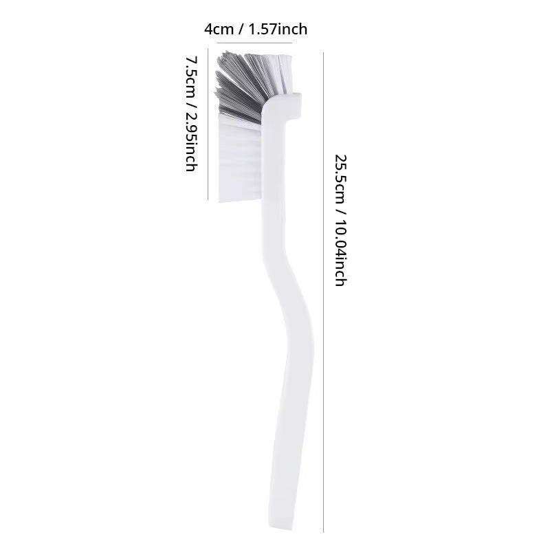 Japanese Style Long Handle Sink Brush with Elbow Design for Efficient Crevice Cleaning and Wall Hanging Storage