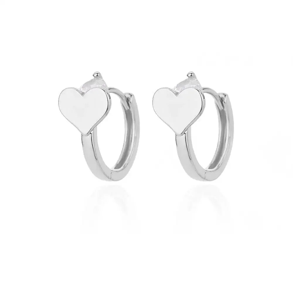 Hollow Zircon Heart Earrings for Women in Gold-Plated Stainless Steel - Elegant Wedding Couple Jewelry Gift with Free Shipping
