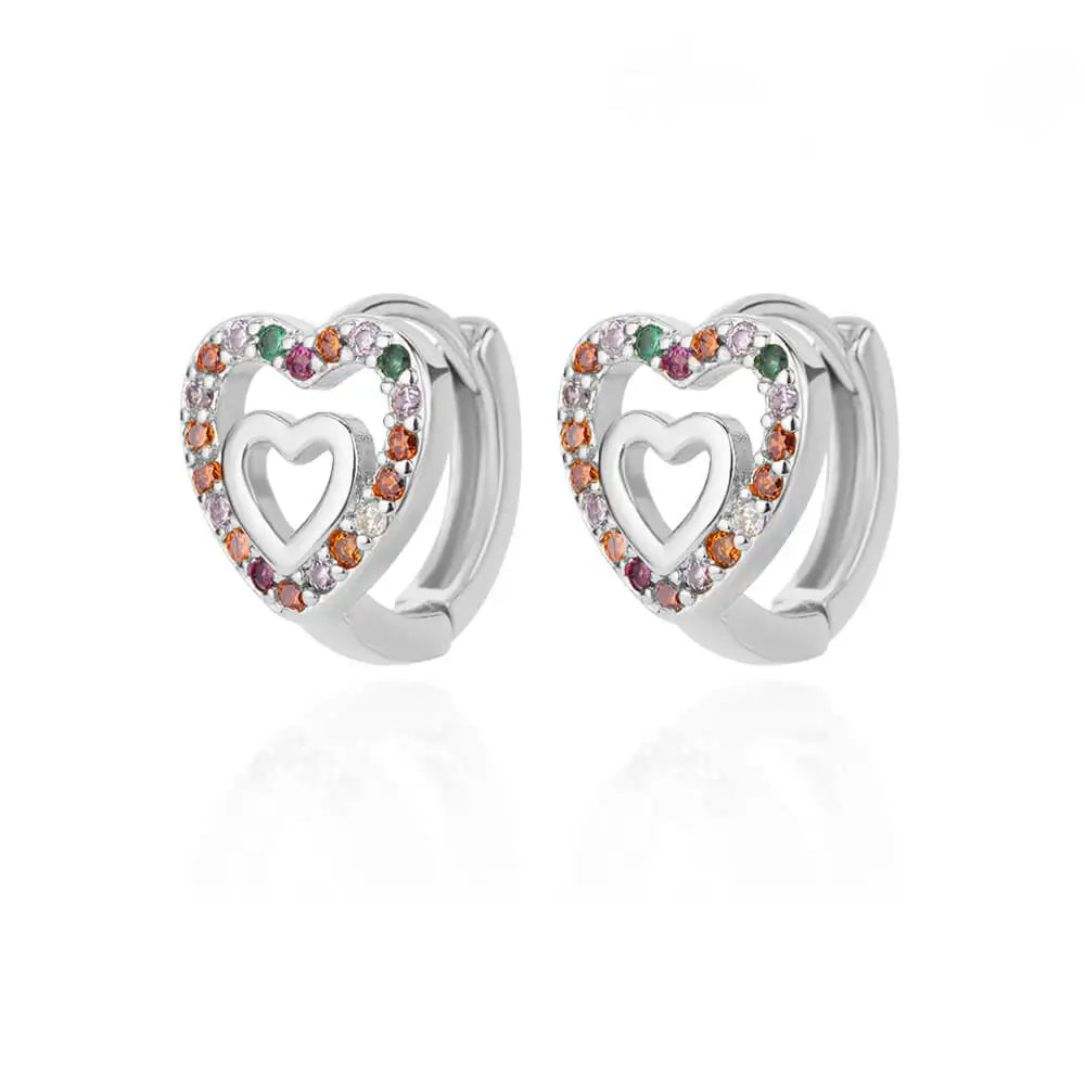 Hollow Zircon Heart Earrings for Women in Gold-Plated Stainless Steel - Elegant Wedding Couple Jewelry Gift with Free Shipping