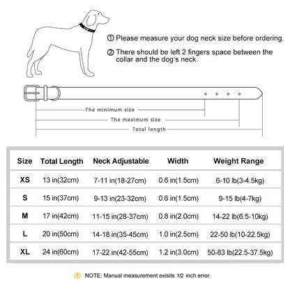 Personalized PU Leather Dog Collar with Soft Padding and Free Engraving for Small, Medium, and Large Dogs - Adjustable Fit