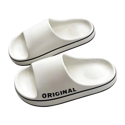 Women’s and Men’s Solid Color Thick Sole Anti-Slip Beach Slides and Indoor Bathroom Sandals