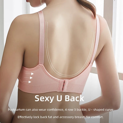 Premium Plus Size Nursing Bra - Breathable Seamless Maternity Bra for Comfortable Breastfeeding with Push-Up Support