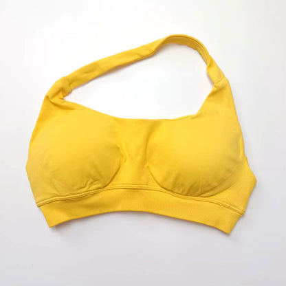 High Support Seamless Halter Sports Bra for Women - Open Back Design for Gym, Yoga, and Fitness Activities