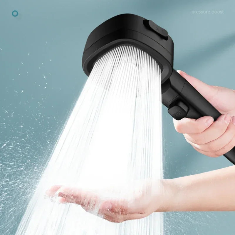 High-Pressure Water-Saving Shower Head with Three Adjustable Modes and One-Key Stop Function for Enhanced Bathroom Experience
