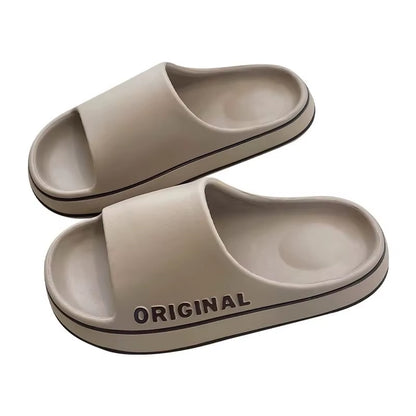 Women’s and Men’s Solid Color Thick Sole Anti-Slip Beach Slides and Indoor Bathroom Sandals