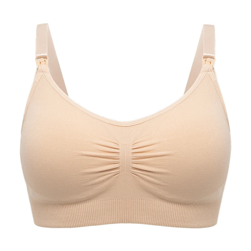 Premium Plus Size Nursing Bra - Breathable Seamless Maternity Bra for Comfortable Breastfeeding with Push-Up Support