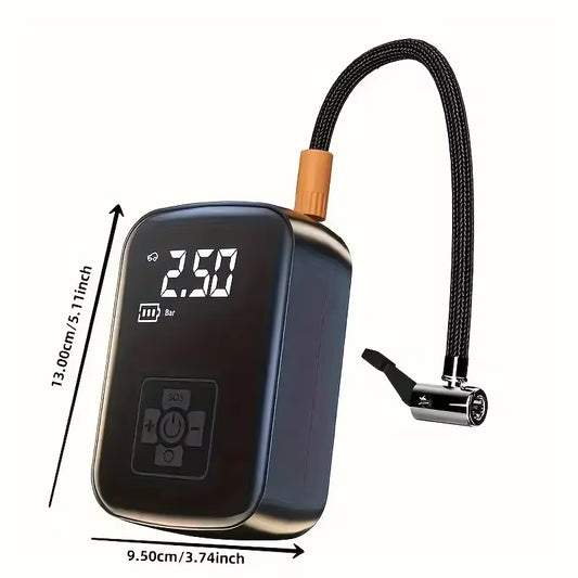 Wireless Electric Air Compressor for Tires - Multi-Purpose Inflator for Motorcycles, Bicycles, Boats, and Sports Equipment