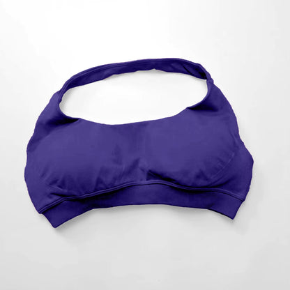 High Support Seamless Halter Sports Bra for Women - Open Back Design for Gym, Yoga, and Fitness Activities