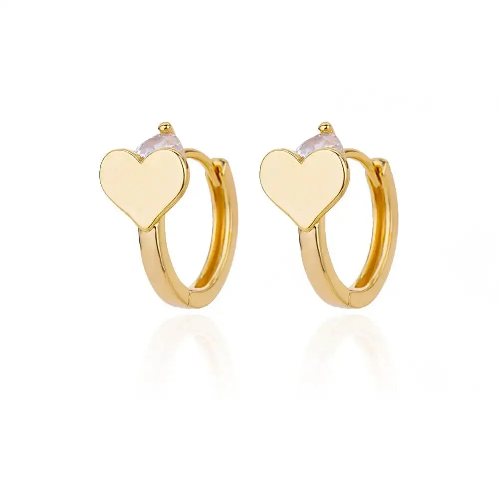 Hollow Zircon Heart Earrings for Women in Gold-Plated Stainless Steel - Elegant Wedding Couple Jewelry Gift with Free Shipping
