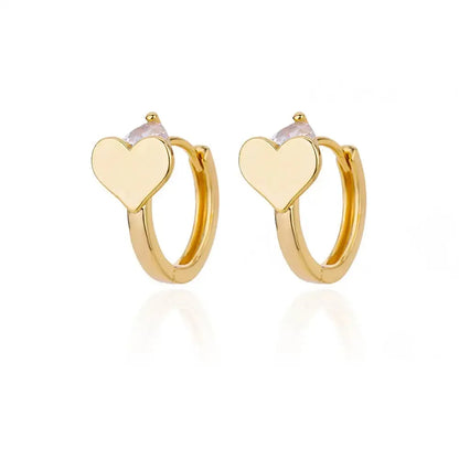 Hollow Zircon Heart Earrings for Women in Gold-Plated Stainless Steel - Elegant Wedding Couple Jewelry Gift with Free Shipping