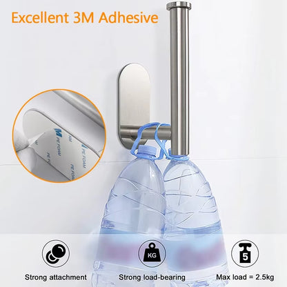 SUS304 Stainless Steel Self-Adhesive Wall-Mounted Toilet Paper Holder for Bathroom and Kitchen