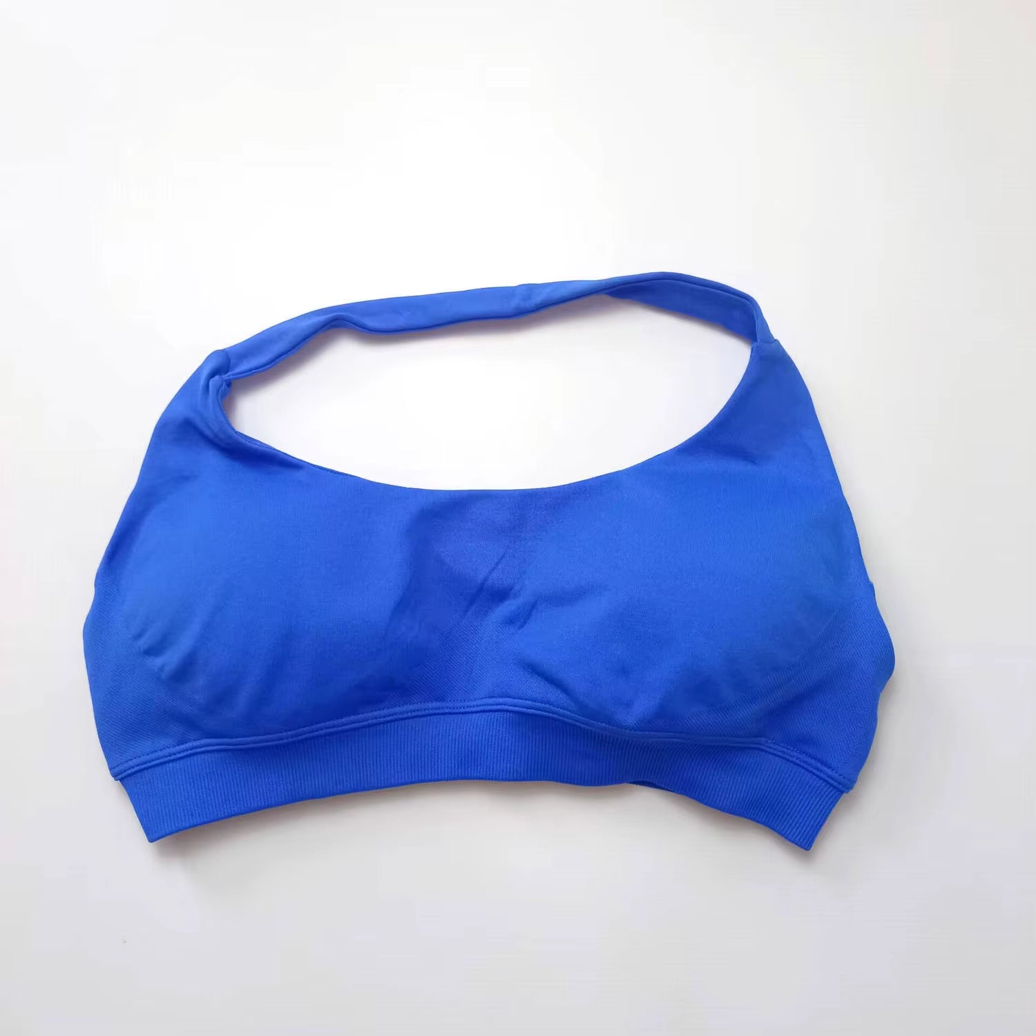 High Support Seamless Halter Sports Bra for Women - Open Back Design for Gym, Yoga, and Fitness Activities
