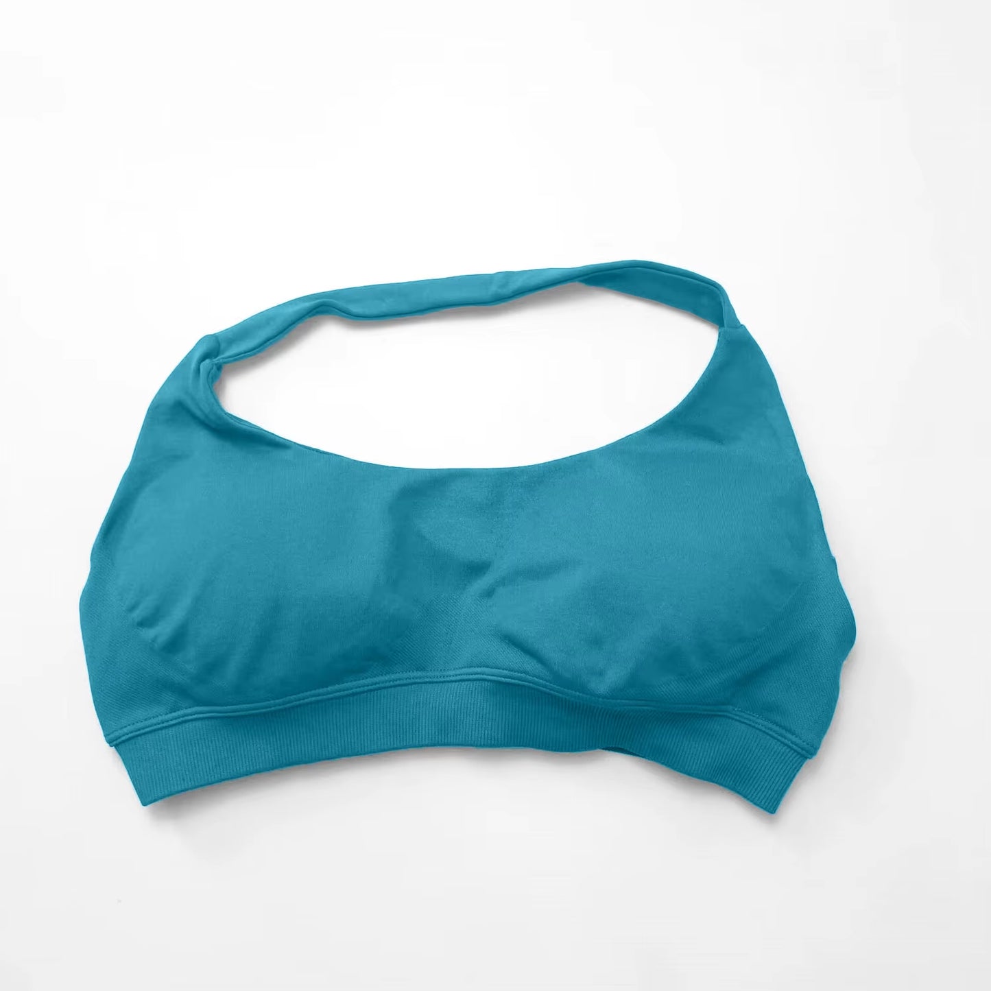 High Support Seamless Halter Sports Bra for Women - Open Back Design for Gym, Yoga, and Fitness Activities