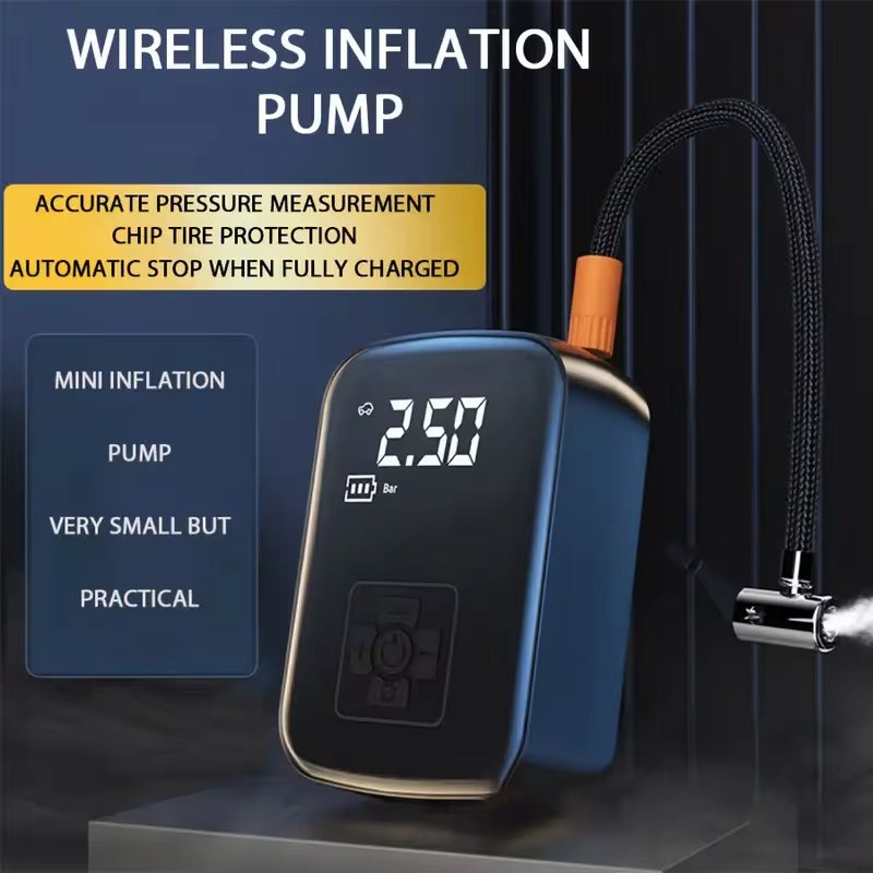 Wireless Electric Air Compressor for Tires - Multi-Purpose Inflator for Motorcycles, Bicycles, Boats, and Sports Equipment
