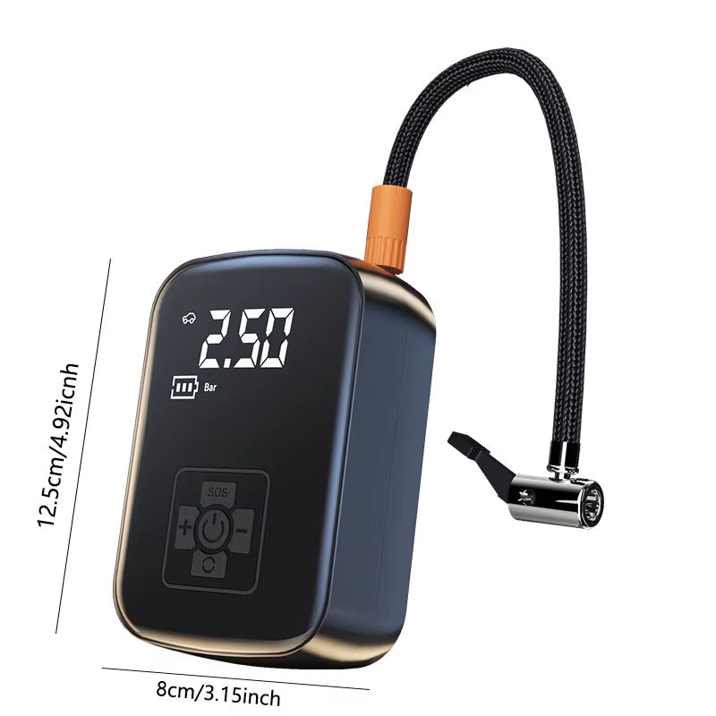 Wireless Electric Air Compressor for Tires - Multi-Purpose Inflator for Motorcycles, Bicycles, Boats, and Sports Equipment