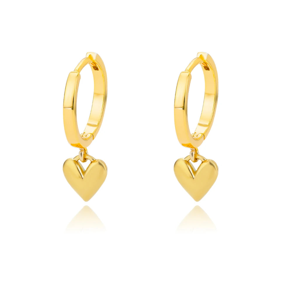 Hollow Zircon Heart Earrings for Women in Gold-Plated Stainless Steel - Elegant Wedding Couple Jewelry Gift with Free Shipping