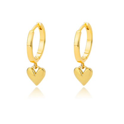 Hollow Zircon Heart Earrings for Women in Gold-Plated Stainless Steel - Elegant Wedding Couple Jewelry Gift with Free Shipping