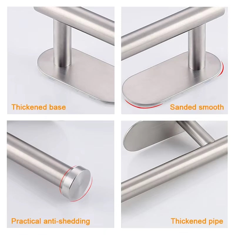 SUS304 Stainless Steel Self-Adhesive Wall-Mounted Toilet Paper Holder for Bathroom and Kitchen