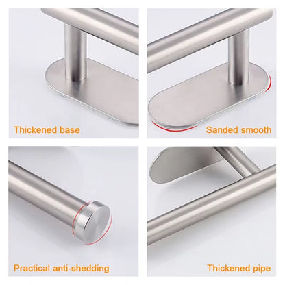 SUS304 Stainless Steel Self-Adhesive Wall-Mounted Toilet Paper Holder for Bathroom and Kitchen
