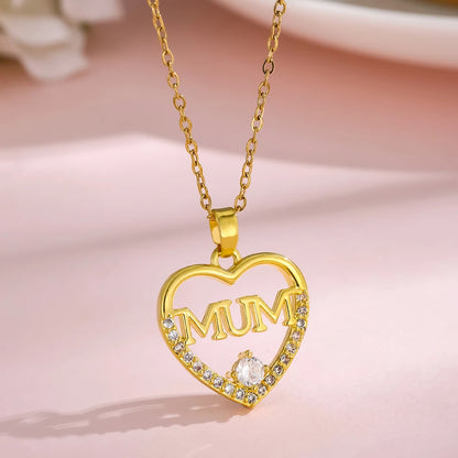 Elegant Gold-Plated Stainless Steel Heart Necklace with Zirconia for Women and Girls - Ideal for Parties, Birthdays, and Everyday Wear