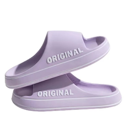 Women’s and Men’s Solid Color Thick Sole Anti-Slip Beach Slides and Indoor Bathroom Sandals