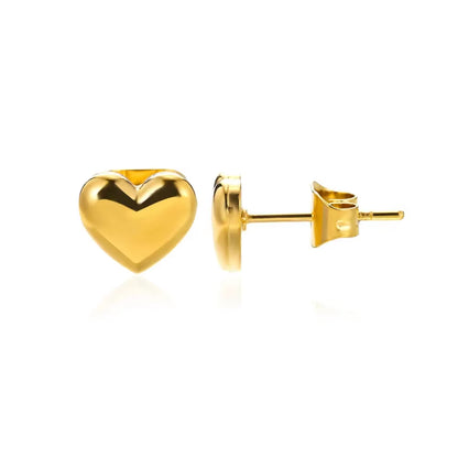Hollow Zircon Heart Earrings for Women in Gold-Plated Stainless Steel - Elegant Wedding Couple Jewelry Gift with Free Shipping