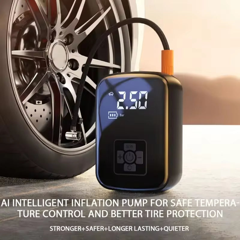 Wireless Electric Air Compressor for Tires - Multi-Purpose Inflator for Motorcycles, Bicycles, Boats, and Sports Equipment