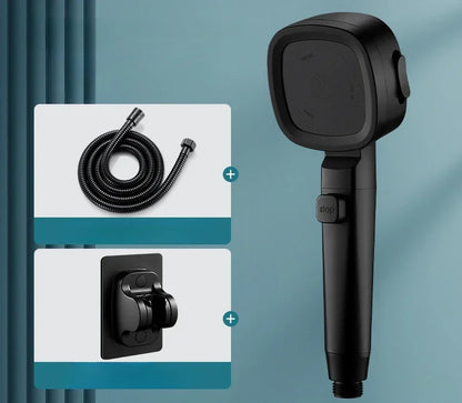 High-Pressure Water-Saving Shower Head with Three Adjustable Modes and One-Key Stop Function for Enhanced Bathroom Experience