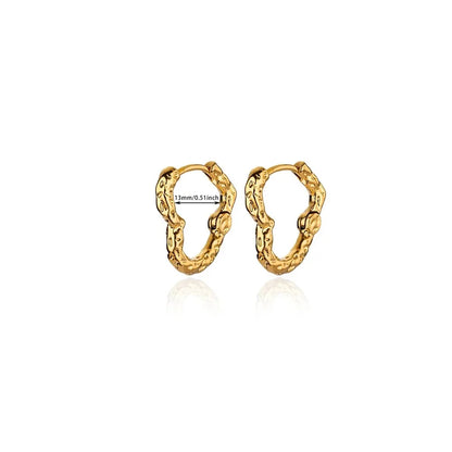 Hollow Zircon Heart Earrings for Women in Gold-Plated Stainless Steel - Elegant Wedding Couple Jewelry Gift with Free Shipping