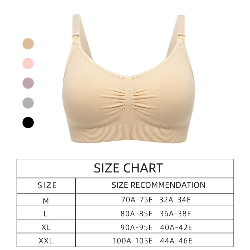 Premium Plus Size Nursing Bra - Breathable Seamless Maternity Bra for Comfortable Breastfeeding with Push-Up Support