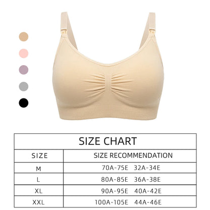 Premium Plus Size Nursing Bra - Breathable Seamless Maternity Bra for Comfortable Breastfeeding with Push-Up Support