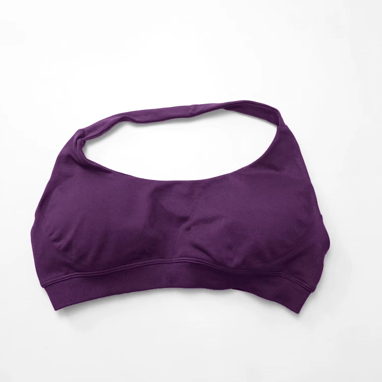 High Support Seamless Halter Sports Bra for Women - Open Back Design for Gym, Yoga, and Fitness Activities