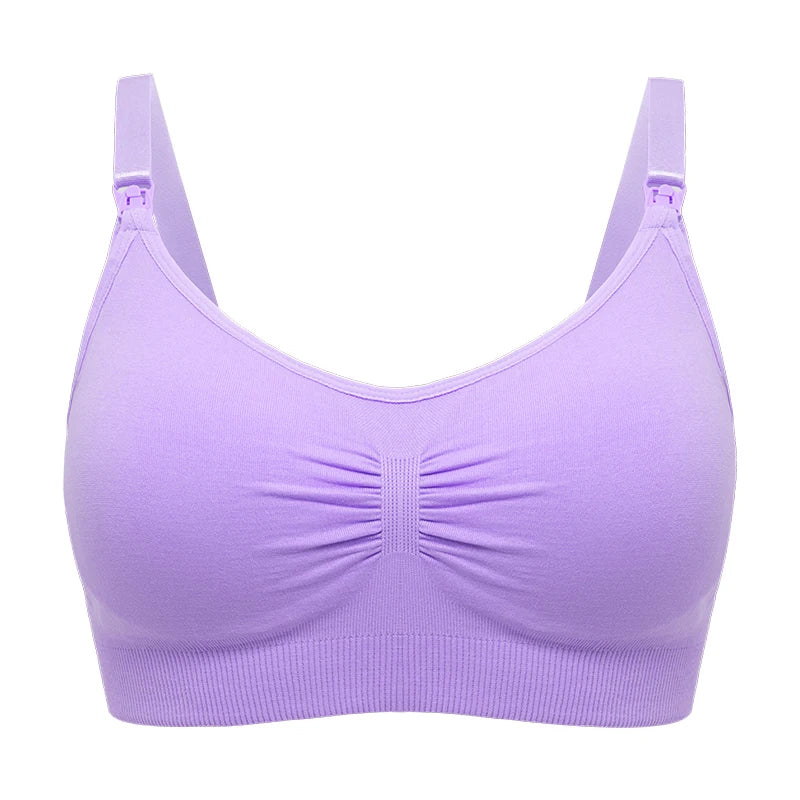 Premium Plus Size Nursing Bra - Breathable Seamless Maternity Bra for Comfortable Breastfeeding with Push-Up Support